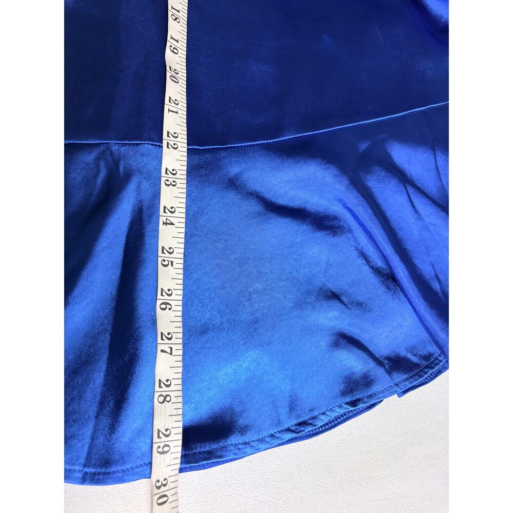 Lulus Blue Satin Mini Dress Off-The-Shoulder Dress Size S NWT - Picture 10 of 10